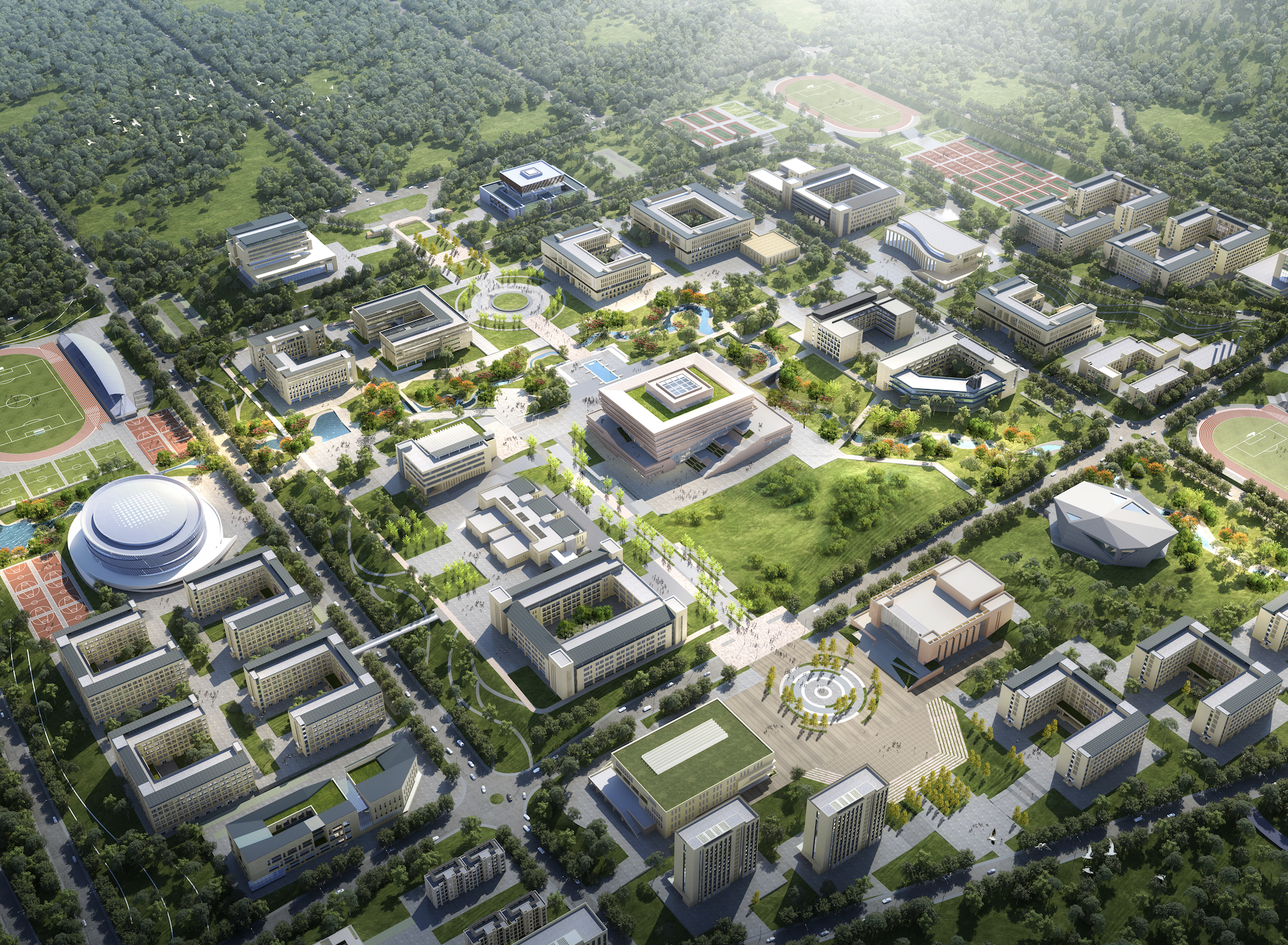 中建八局承建的西宁大学校园建设项目30个单体主体结构全面封顶 